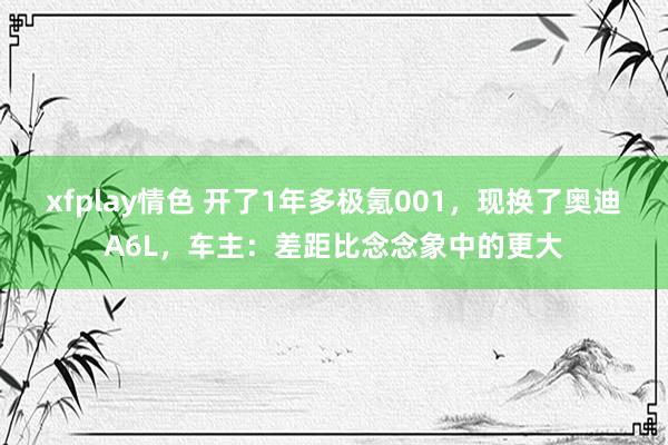 xfplay情色 开了1年多极氪001，现换了奥迪A6L，车主：差距比念念象中的更大