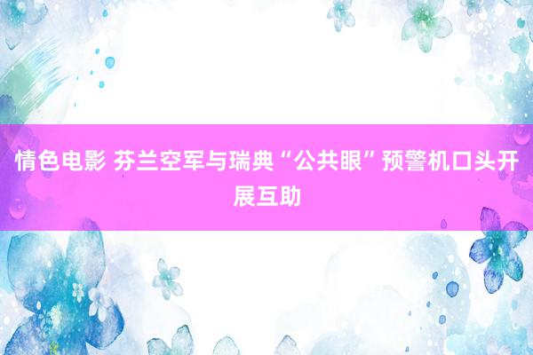 情色电影 芬兰空军与瑞典“公共眼”预警机口头开展互助