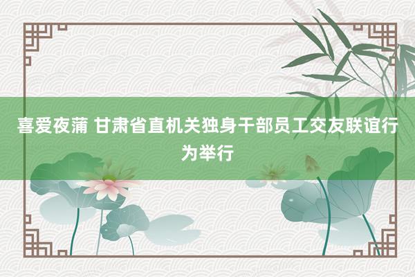 喜爱夜蒲 甘肃省直机关独身干部员工交友联谊行为举行