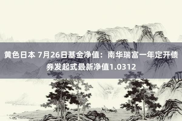 黄色日本 7月26日基金净值：南华瑞富一年定开债券发起式最新净值1.0312