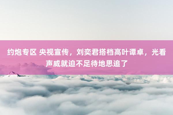 约炮专区 央视宣传，刘奕君搭档高叶谭卓，光看声威就迫不足待地思追了