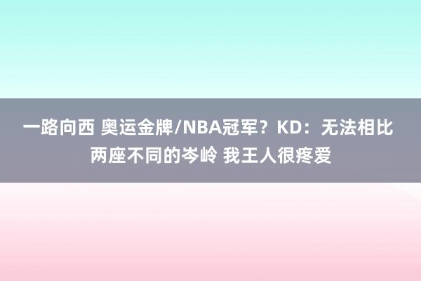 一路向西 奥运金牌/NBA冠军？KD：无法相比 两座不同的岑岭 我王人很疼爱