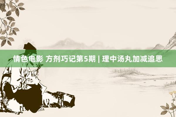 情色电影 方剂巧记第5期 | 理中汤丸加减追思