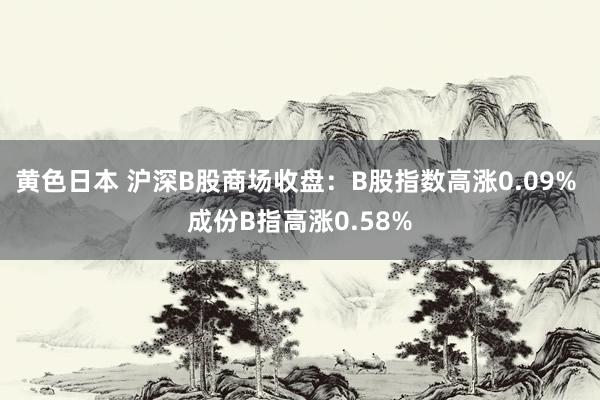 黄色日本 沪深B股商场收盘：B股指数高涨0.09% 成份B指高涨0.58%