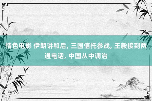 情色电影 伊朗讲和后, 三国信托参战, 王毅接到两通电话, 中国从中调治