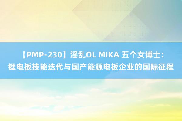 【PMP-230】淫乱OL MIKA 五个女博士：锂电板技能迭代与国产能源电板企业的国际征程