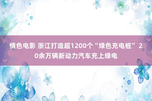 情色电影 浙江打造超1200个“绿色充电桩” 20余万辆新动力汽车充上绿电