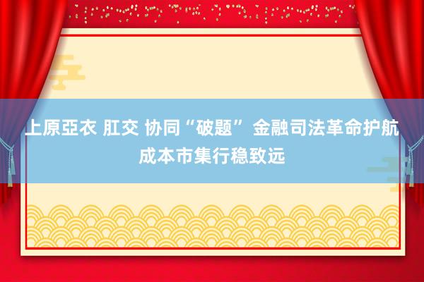 上原亞衣 肛交 协同“破题” 金融司法革命护航成本市集行稳致远