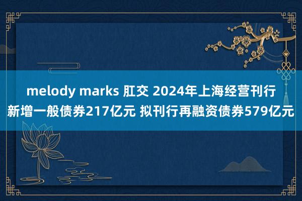 melody marks 肛交 2024年上海经营刊行新增一般债券217亿元 拟刊行再融资债券579亿元