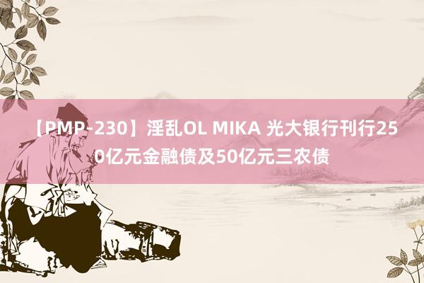 【PMP-230】淫乱OL MIKA 光大银行刊行250亿元金融债及50亿元三农债