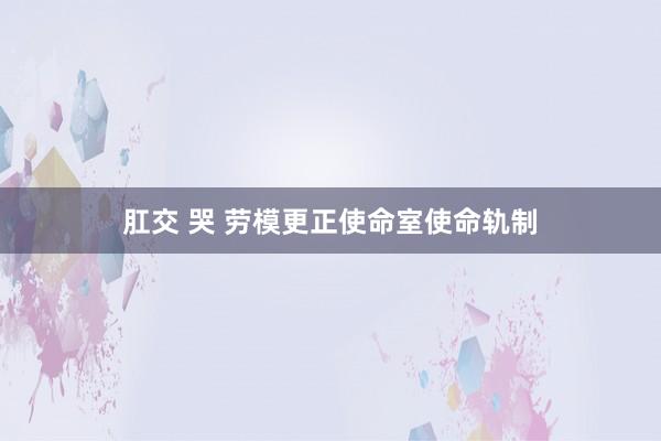 肛交 哭 劳模更正使命室使命轨制