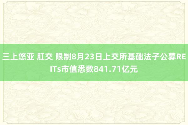 三上悠亚 肛交 限制8月23日上交所基础法子公募REITs市值悉数841.71亿元